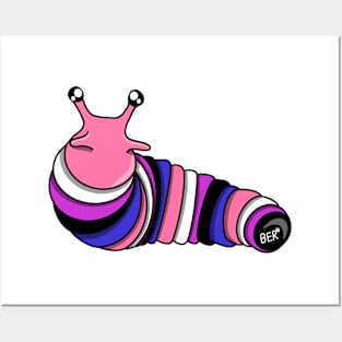 Gender Fluid Pride Fidget Slug Posters and Art